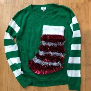 Christmas sweater with stocking pocket